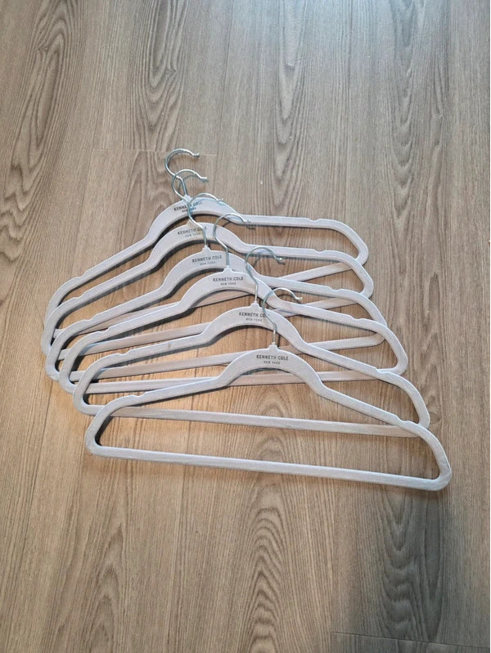 Set of 5 Kenneth Cole Velvet Clothes Hangers with Chrome Hooks
